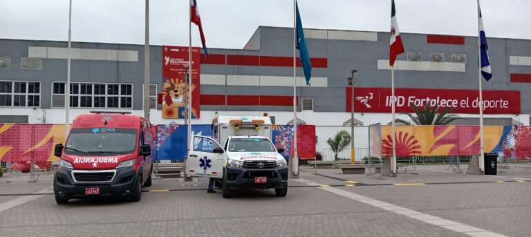 ambulancias coberturando juegos bolivarianos